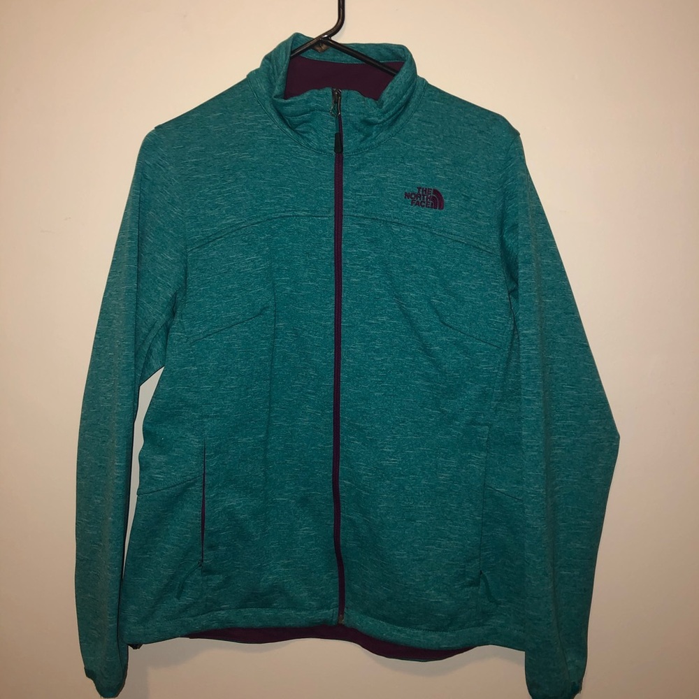 Teal and purple NorthFace shell